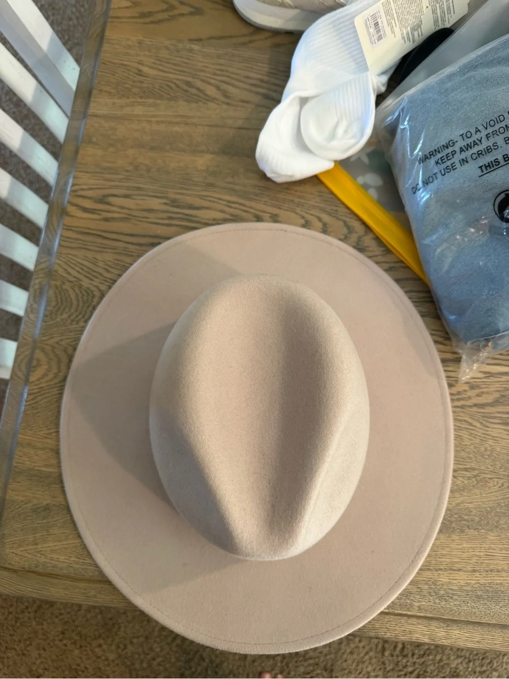 Gigi Pip Tall Fedora Hat — Cream